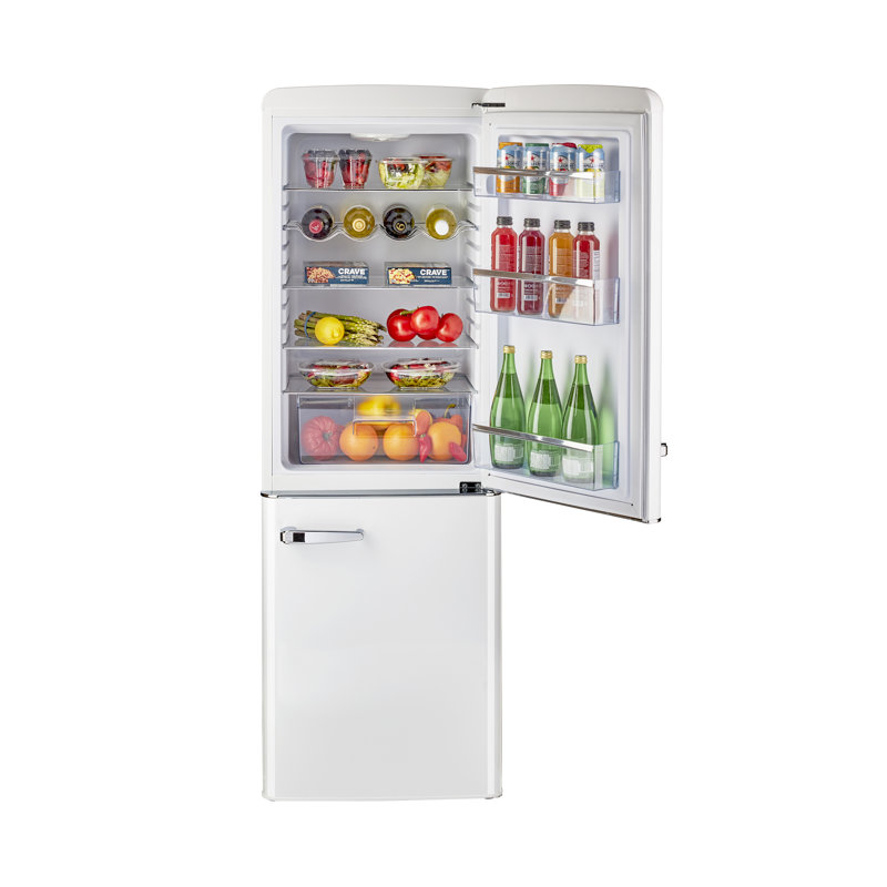 Unique Classic Retro 21.6" Manual Defrost 7 cu. ft. Energy Star Certified Bottom Freezer